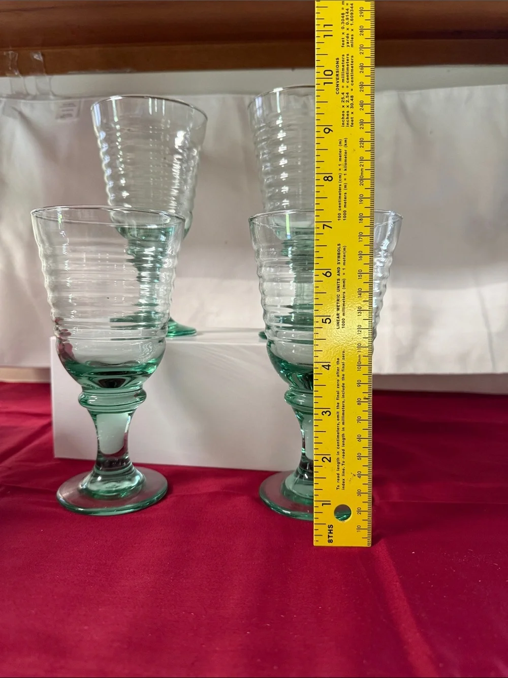 Libbey Sirrus Spanish Green Water Wine Glasses Set Set of 4